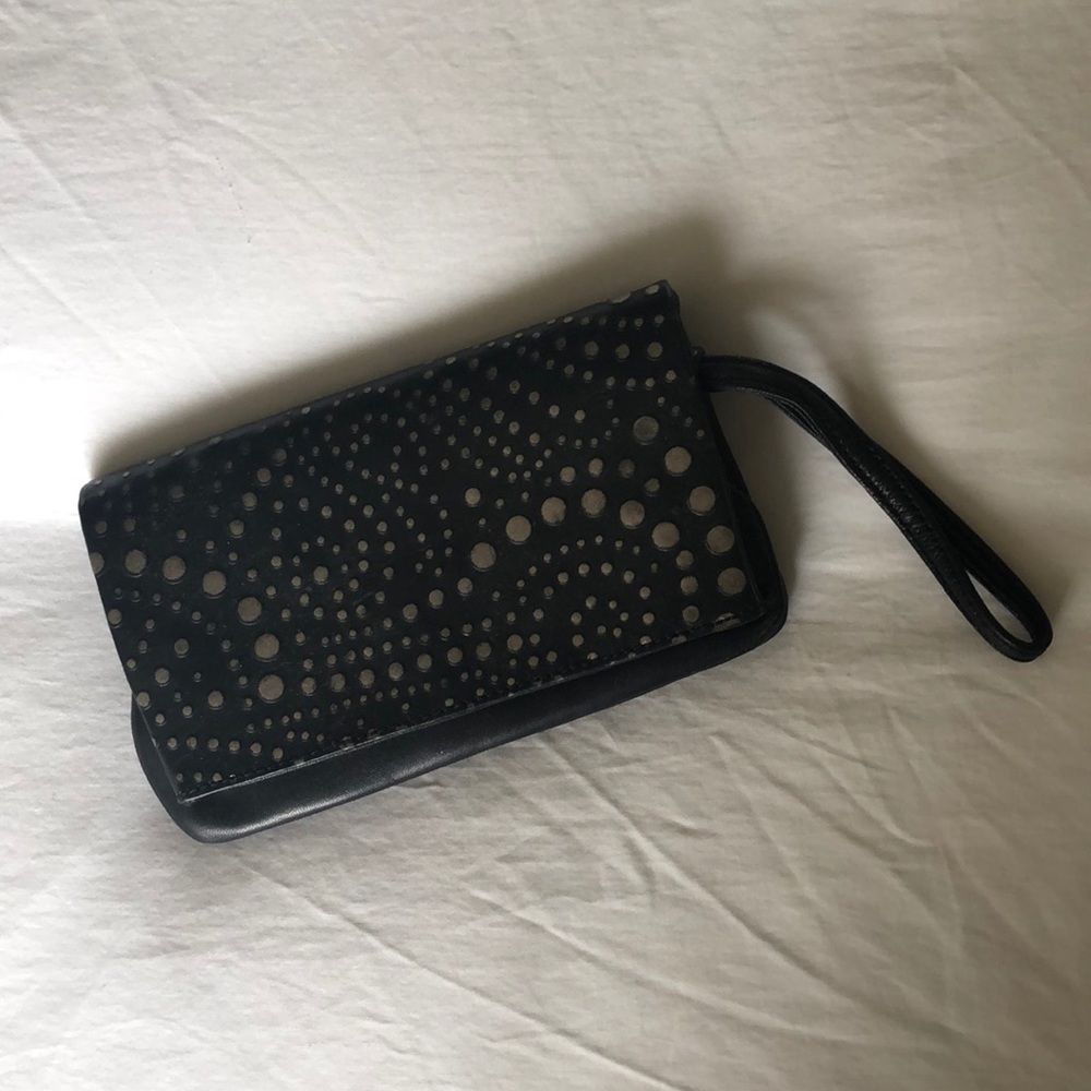 Donald J. Pliner Leather Wristlet Clutch